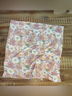 Free/With Purchase Milkberry Bamboo Pink Floral Baby Swaddling Receiving Blanket